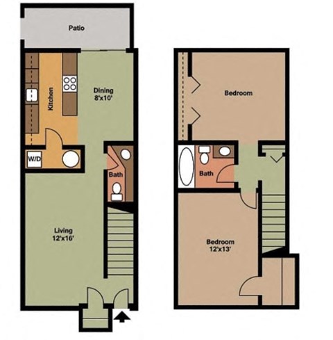 Two Bedroom/ One & a Half Bath Townhouse